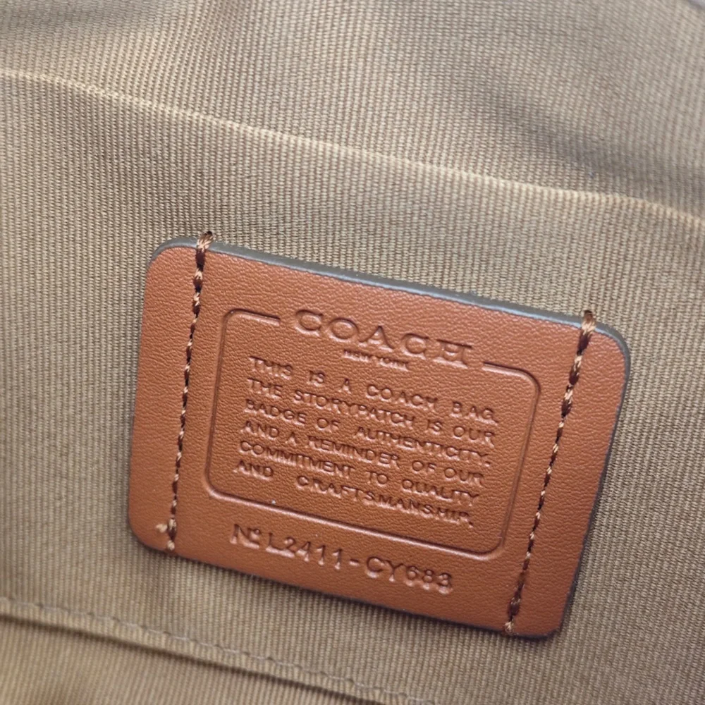 COACH Pink Cherry Print Shoulder Bag with Gold Hardware